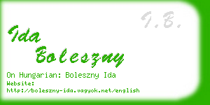 ida boleszny business card